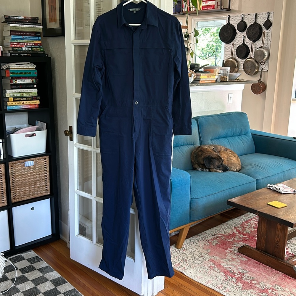 NWOT Title Nine Rosie Utility Long Sleeve Jumpsuit (L/Midnight)